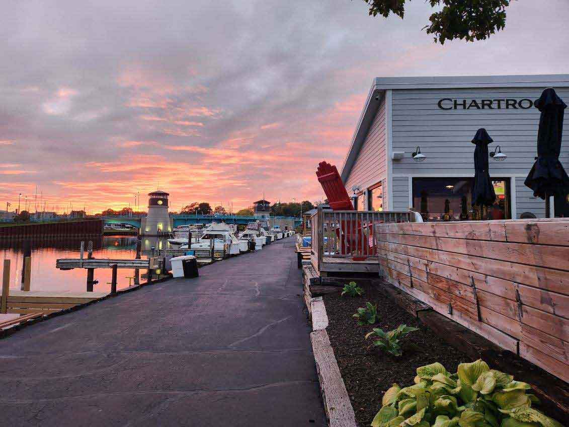 Sunset picture of the Chartroom in Racine, Wisconsin.