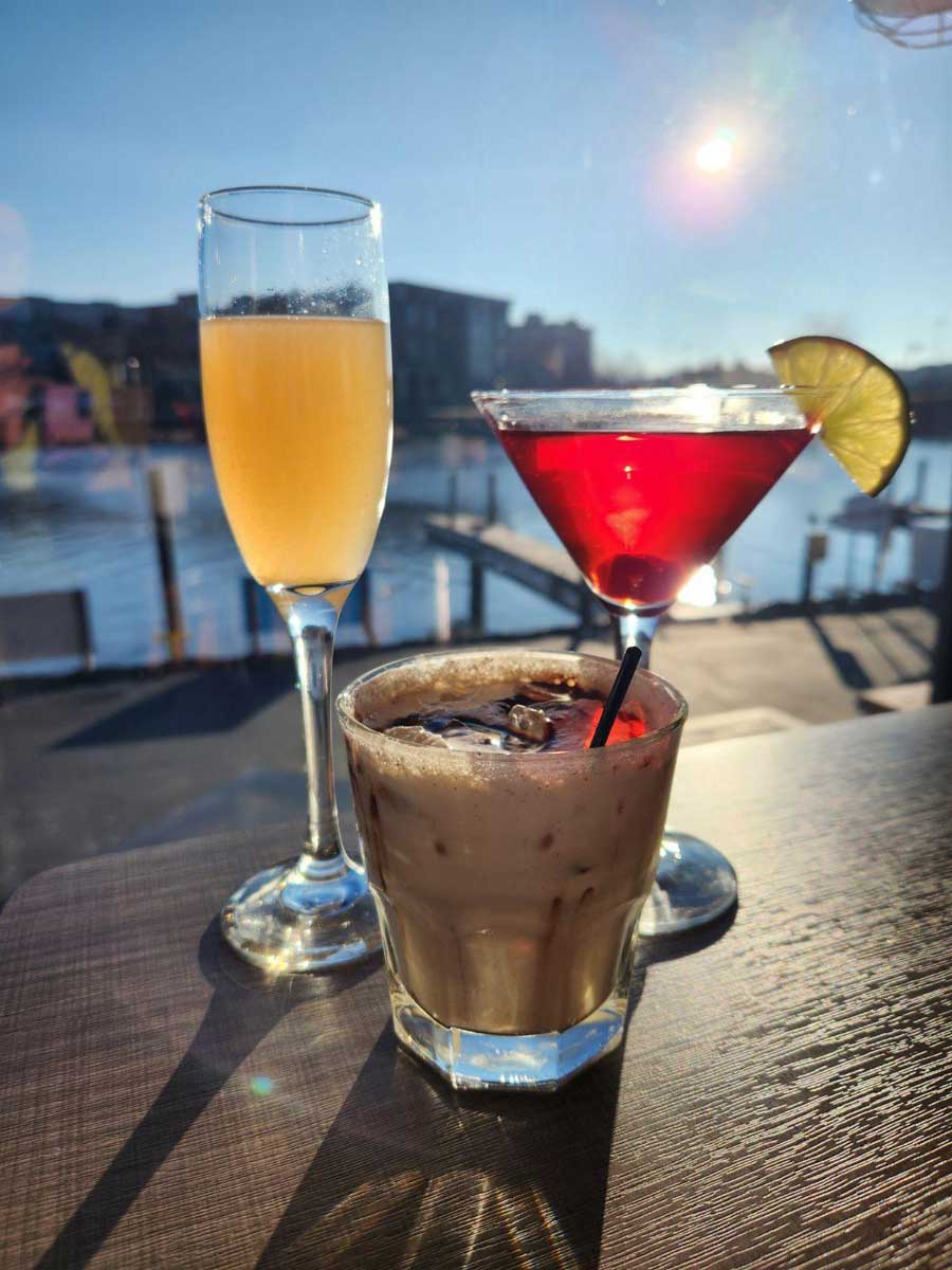 A delicious variety of cocktails available at the Chartroom at Rivers End in Racine Wisconsin.